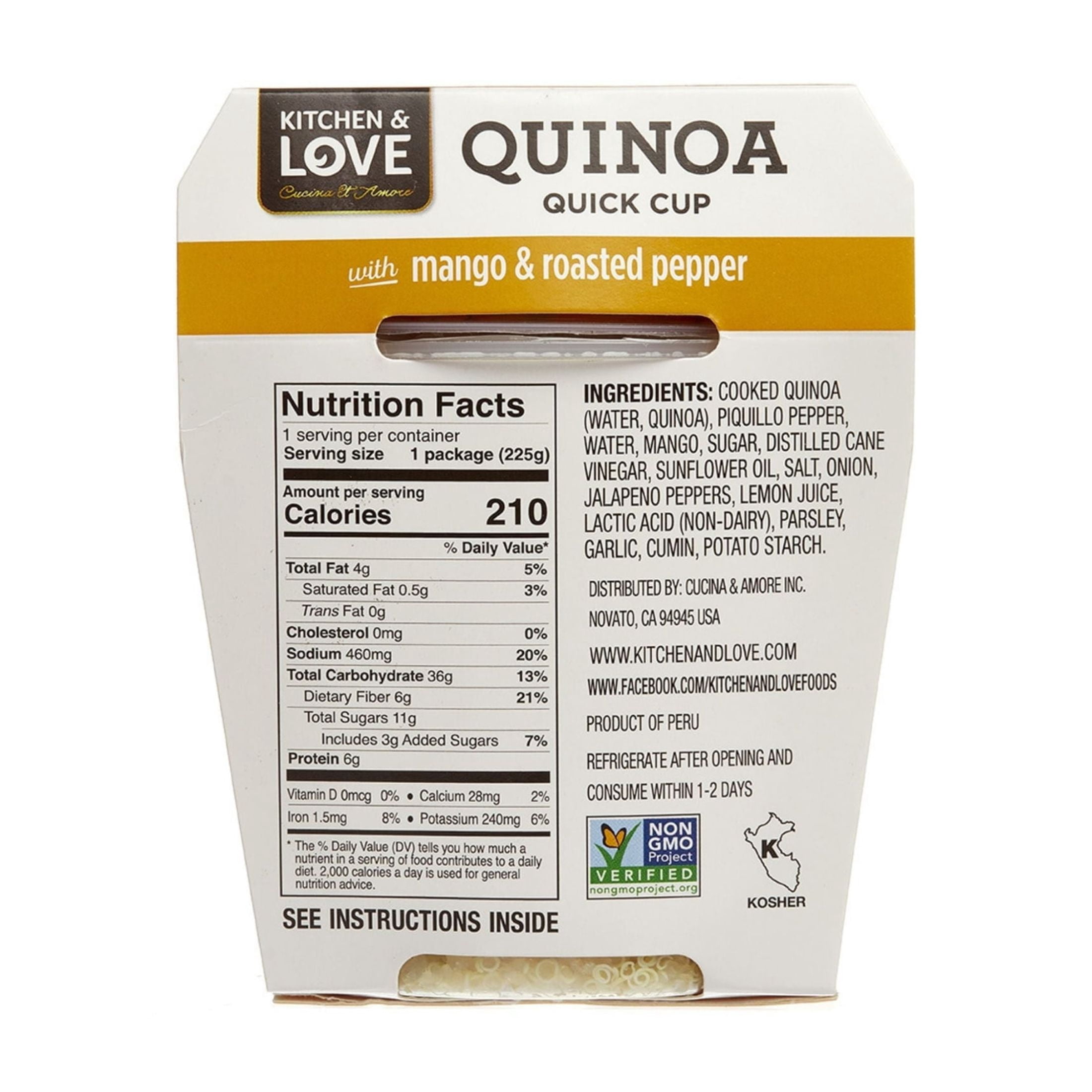 (2 pack) Kitchen & Love RTE Quinoa Meal - Mango & Red Pepper 7.9oz