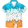 thumbnail image 3 of Tisuna Girl'S Summer Shirts Child Ice Cream Print Short Sleeve Lapel Collar Shirts Relax Fit Big Kids Casual Wear Button Front Tops Size 4-5 Years B, 3 of 3