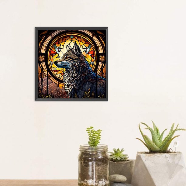 Cuadros Decorativos Kit de pintura por números DIY Wolf Oil Art Picture Craft decoración de la pared del hogar DQrwqpou embutido en tela