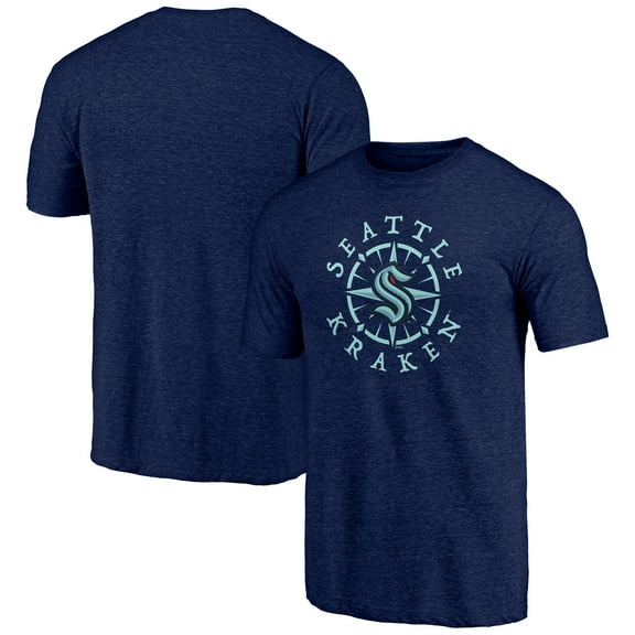 Men's Deep Sea Blue Seattle Kraken Shoot to Score Tri-Blend T-Shirt