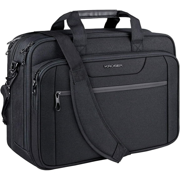KROSER Shoulder Messenger Up to 17.3 Inch Laptop Bag Briefcase, Black