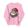 thumbnail image 5 of Falkdiz Sweatshirts for Girls Crew Neck Warm Inner Crew Neck Pullover Christmas Thin Gifts School Hoilday Girls Tops Long Sleeve , Pink , Size: 100, 5 of 9