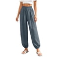 thumbnail image 6 of Joggers for Women Ihhxva Cuffed Ankle Relaxed Fit Jogger Pants Elastic Waist Solid Color Fashion Adjustable with Pockets Athletic Casual Lounge S-2XL, 6 of 9