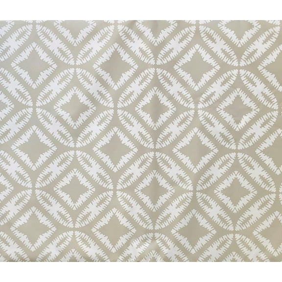 Summer Fun Bohemian Ikat Style Vinyl Flannel Backed Tablecloth (70 Round with Zippered Umbrella Hole, Gray) Grey