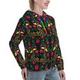 thumbnail image 6 of Kdxio Mexican Flower 2 Print Womens Oversized Hoodies Sweatshirts Hooded Pullover Tops Sweaters Casual-X-Large, 6 of 7