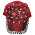 thumbnail image 2 of Adults Spiked Spiky Dominatrix Biker Rocker 80s Red Baseball Cap, 2 of 2