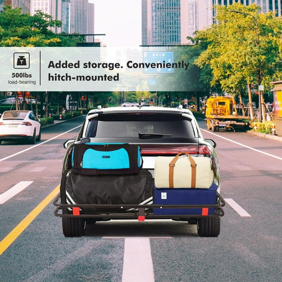 AOILE 500 Lbs Heavy-Duty Hitch Cargo Carrier Basket, 53" x 19" x 6" Rear Luggage Rack for Car & SUV