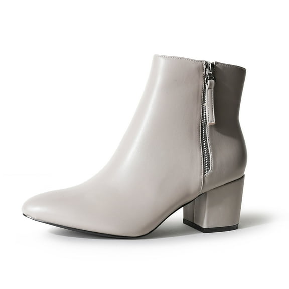 J. Adams Zuma Ankle Bootie, Stylish and Comfortable Close-Pointed Toe Low Block Zip-Up Women's Boot