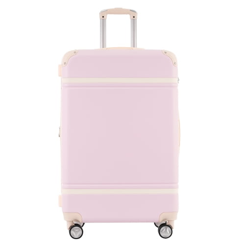 ACE-Travel,20"24"28" Luggages Sets and 12" Cosmetic Case(4PCS),Expandable 25%,with TSA Lock,Spinner Wheels,Telescopic Handle,Wrapped Corner,Durable,Lightweight,Hardshell(ABS) Suitcase Sets(Light Pink)