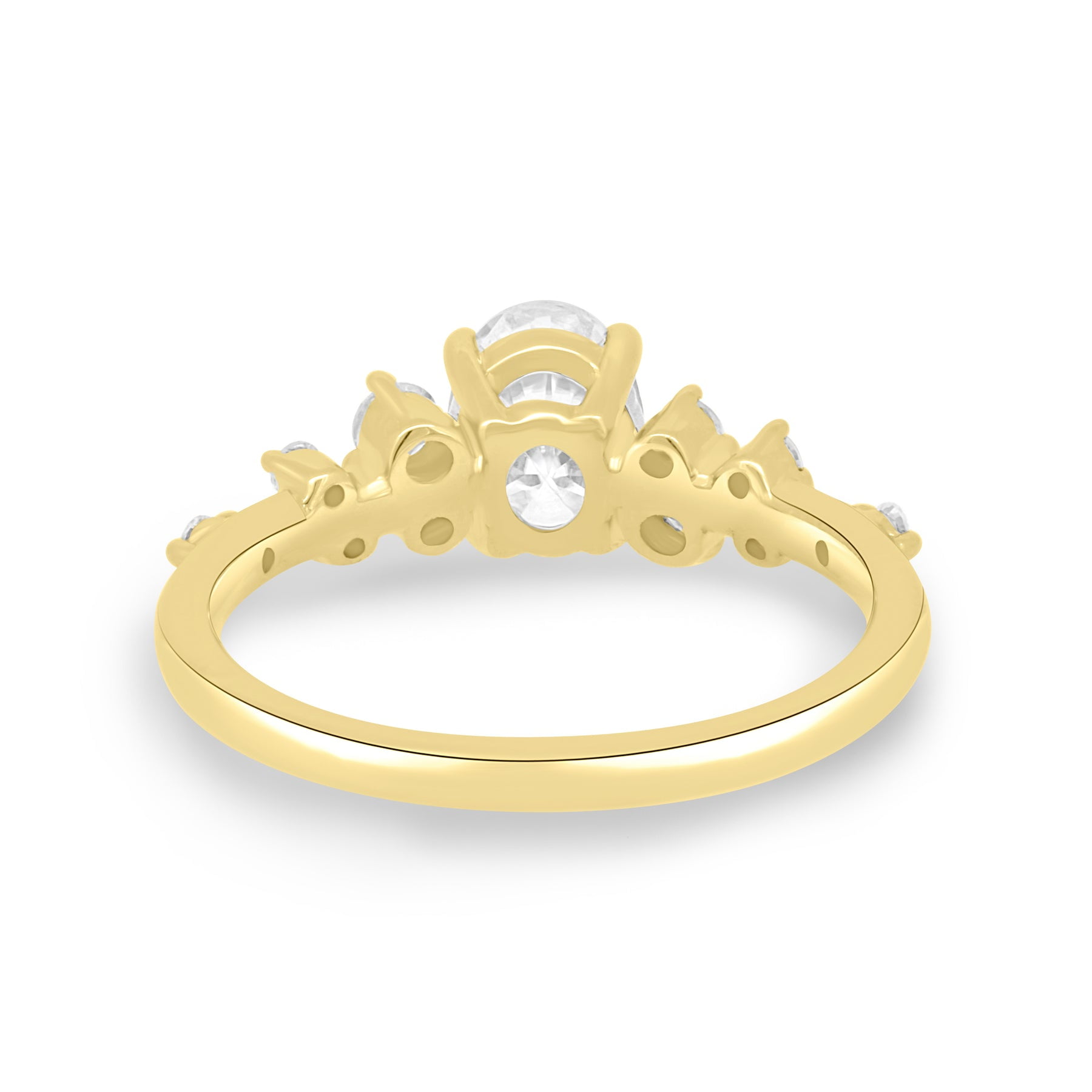 ESTE ORIGIN 1.25ct Oval Moissanite Engagement Ring with Accent Stones – 18K Yellow Gold Promise Ring for Women, US 6.5.