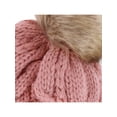 thumbnail image 3 of CTM  Cable Knit Lined Winter Beanie with Synthetic Fur Pom (Women), 3 of 4