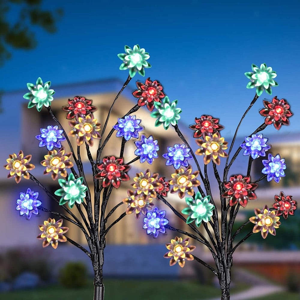 Solar Garden Lights, Solar Decorative Lights Outdoor 2 Modes Multicolor Solar Flower Light Solar