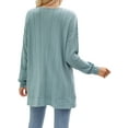 thumbnail image 4 of Hanerdun Women Open Front Cardigan Female Sweater Cardigans with Pocket Green S, 4 of 6
