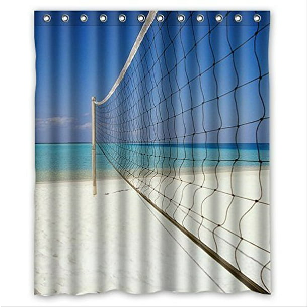 Odecor Beach Volleyball Background, Volleyball Shower Curtain