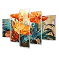 thumbnail image 2 of Designart "Tropical Foliage in Orange and Green II" Tropical Wall Art Prints Set, 2 of 5