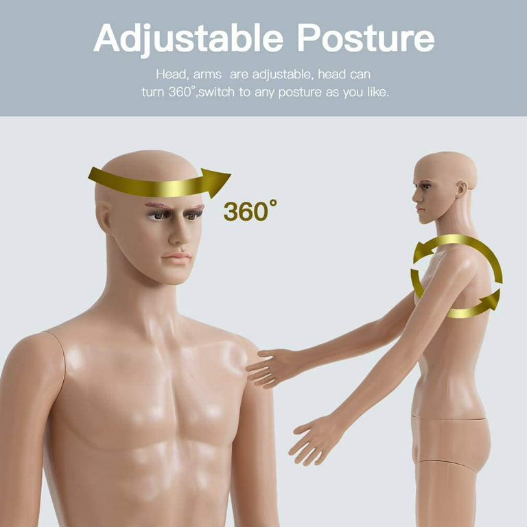 Male Mannequin Full Body Dress Form Sewing Manikin Adjustable Dress Model  Mannequin Stand Realistic Mannequin Display Head Dress Mannequin Clothing, Full-Body Mannequins