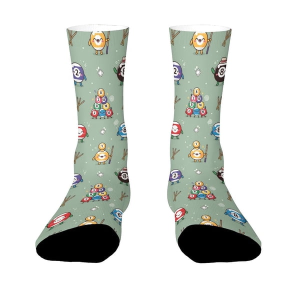 Cute Billiards Funny Novelty Crew Socks for Women Men Sports