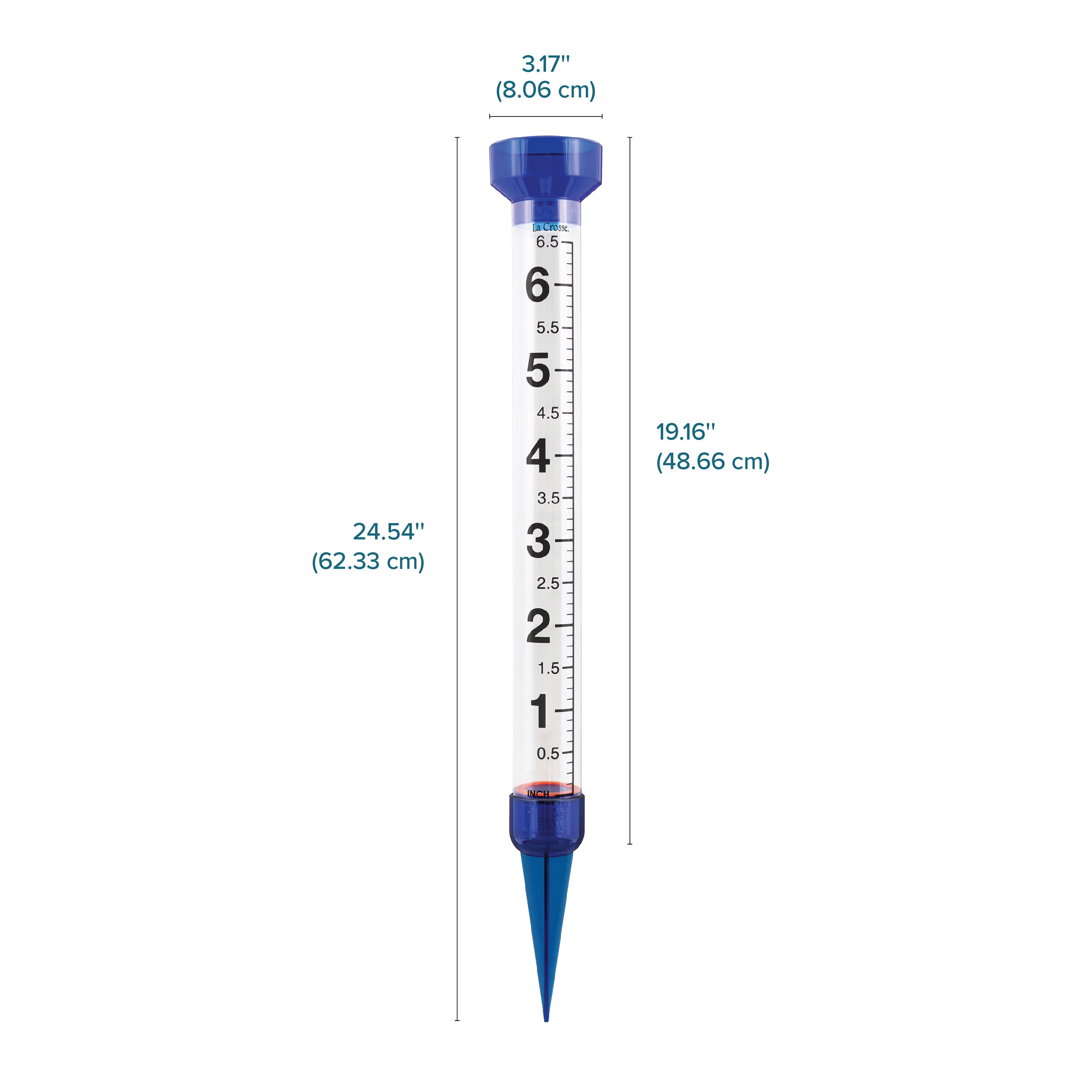 La Crosse 704-1549 6.5 inch capacity Jumbo Plastic Rain Gauge