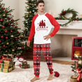 thumbnail image 2 of Matching Family Christmas Pajamas Set - 2 piece Red Merry Christmas Tree Plaid Print Long Sleeve Top & Pants Loungewear, Christmas Pajamas Matching Sets for Family Xmas Eve for S Pjs, 2 of 5