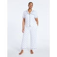 thumbnail image 2 of Joyspun Women's Dreamy Soft Collection Notch Collar Top and Capri Pants Pajama Set, 2-Piece, Sizes XS-3X, 2 of 4