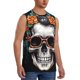 thumbnail image 2 of Balery Flower Horn Skull A Camisetas sin mangas para hombre, absorbe la humedad y protege contra el mal olor.-Large, 2 of 7