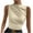 Beige1, variant on fatyb Women's Tank Tops High Neck Ruched Sleeveless Shirts Slim Casual Basic Tees Tops for Going Out