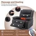 thumbnail image 3 of Korser Oversized Swivel Rocker Recliner Chair with Massage and Heating for Living Room,Grey, 3 of 9