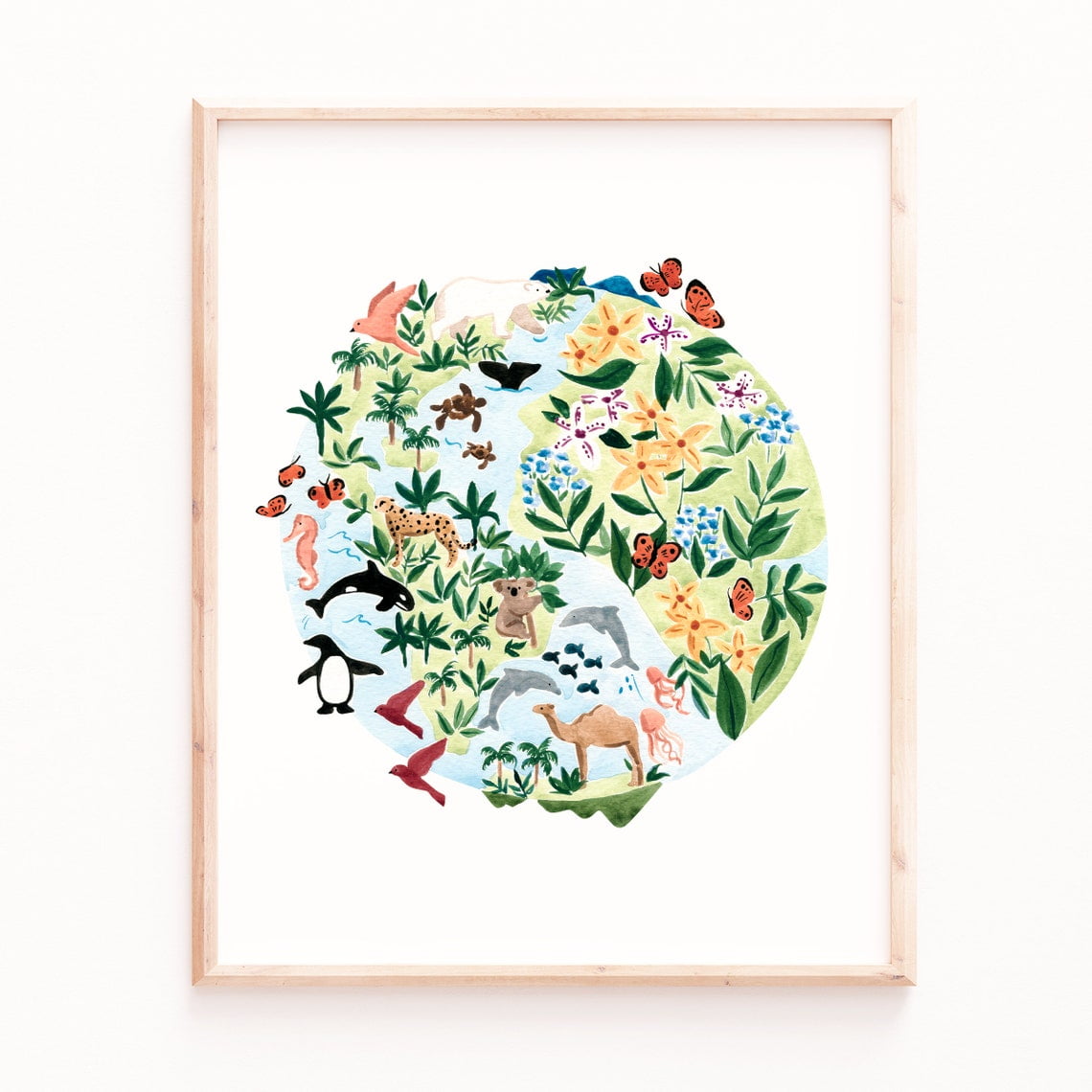 Earth and Botanical Wall Decor Animal Art