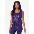 thumbnail image 4 of Roaman's Women's Plus Size Sequin-Panelled Tank & Cardigan Set, 4 of 5