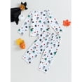 thumbnail image 4 of Arvbitana Toddler Girls Halloween Casual Outfit Set Baby Long Sleeve Round Neck Cartoon Print Tops +  Elastic Sweatpants  Kids 2-Piece Outfits 12M-5T, 4 of 8