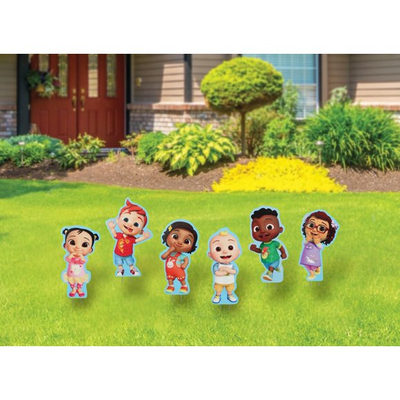 Carteles de Jardín de Personajes de CoComelon con Estacas Metálicas, 45 cm de Alto