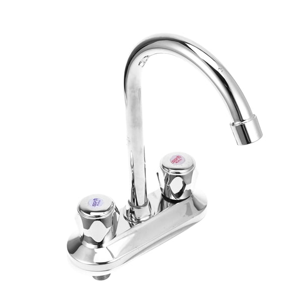 Grifo de cocina de agua fría y caliente, grifo giratorio para lavabo, mezclador de doble manija, 1 unidad