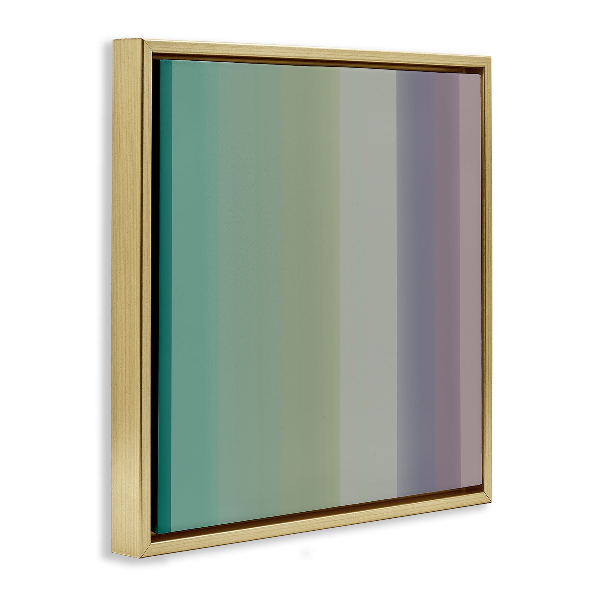 Stupell Industries Green & Purple Gradient Abstract Painting Gold Floater Framed Canvas Art Print Wall Art, 18 x 18