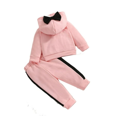 

Cute Colorblock Hooded Long Sleeve Baby Pink Baby Sets (Baby s)