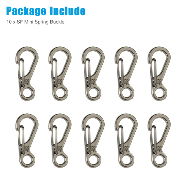 10 Mini SF Metal Carabiner Clips Tiny Snap Hooks Spring Clasp Keychain  Paracord