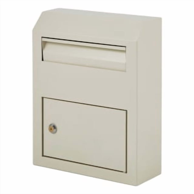 Qinaqin Steel Key Cerradura Mail Caja Outdoor | Locking cm de Anchoall Mount Mailbo x & Security Profundidadrop Collection para Parcels/Letters 12'' 4.5'' 15'' Blanco