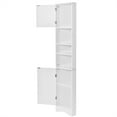 thumbnail image 6 of Yesfashion Tall Corner Cabinet Shelves, Narrow Storage Unit With 2 Doors And Adjustable Shelves, Wooden Floor Cabinet, Bathroom, Living Room, Entryway Home Furniture, 6 of 8