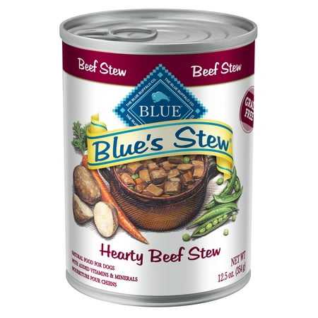 (12 pack) Blue Buffalo Blue's Hearty Beef Stew Wet Dog Food, 12.5-oz