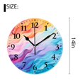 thumbnail image 2 of 14 Inch Wall Clock Battery Operated Silent Clock Decorative for Office, Kitchen, Outdoor, Living Room，Vague Rainbow Painting Colorful, 2 of 4