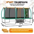 thumbnail image 6 of 8X14FT Rectangular Trampoline with Enclosure Net, SEGMART Big Outdoor Rectangle Trampoline with Basketball Hoop, Large Square Trampoline 1320LBS Weight Capacity with Ladder for Kids, Adults, 6 of 6