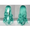 thumbnail image 6 of Unique Bargains Human Hair Wigs for Women Curly Wig with Wig Cap Long Hair 26" Green, 6 of 6