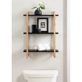 thumbnail image 2 of Kate and Laurel Summit Modern Three-Tier Wall Shelf, 18 x 6 x 25, Black and Natural Wood, Transitional Decorative Multi-Tiered Storage Shelf Wall Organizer for Decor and Display, 2 of 9