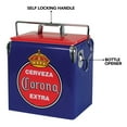 thumbnail image 6 of Corona Retro Ice Chest Cooler with Bottle Opener 13L (14 qt), Blue and Red, 6 of 7