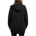 thumbnail image 7 of Women Long Zip Up Hoodie Sevevn Oversized Soft Fleece Casual Hooded Jacket Multiple Colors L-XXXXL Daily Wear, 7 of 7