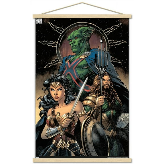 DC Zack Snyder's Justice League - Jim Lee Variant Wall Poster with Wooden Magnetic Frame, 22.375" x 34"