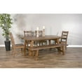 thumbnail image 5 of Home Square 6-Piece Set with Table & 4 Ladderback Chairs & Bench in Taupe Brown, 5 of 16