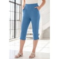 thumbnail image 4 of Roaman's Women's Plus Size Soft Knit Relaxed Pull-On Capri Pant, 4 of 6