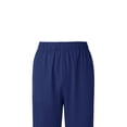 thumbnail image 3 of Scrub Pants for Women Straight Leg High Waisted Modern Classic Medical Trousers Elastic Waist Nursing Worker Pant Navy XXL, 3 of 4