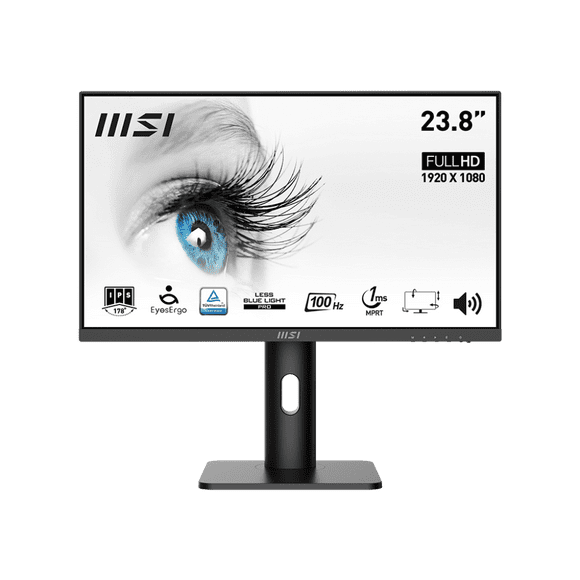 MSI 24" FHD 100Hz 1ms 16:9 IPS Tilt Swivel Height Pivot Adjustment Flat Business Monitor, PRO MP243XP