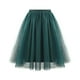 thumbnail image 1 of Gibobby ganchos para faldas con pinzas Falda de malla plisada con cintura Falda de longitud media drapeada Falda de línea A de talla grande(Verde, XL), 1 of 4
